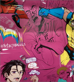 shot of artist's wall